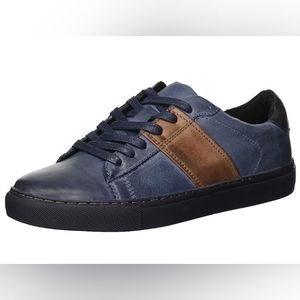 Kenneth Cole Reaction Leather Blayde Sneaker (Navy/Brown) Men's Shoes